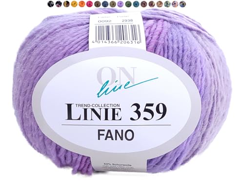 Online Linie 359 Fano, Dicke Wolle mit Farbverlauf zum Stricken und Häkeln, Häkelwolle Farbverlaufswolle 150g, Nadelstärke 7 bis 8 mm (092) von Online Garne