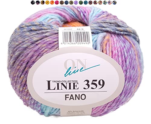 Online Linie 359 Fano, Dicke Wolle mit Farbverlauf zum Stricken und Häkeln, Häkelwolle Farbverlaufswolle 150g, Nadelstärke 7 bis 8 mm (102) von ONline Garne