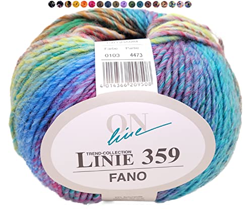 Online Linie 359 Fano, Dicke Wolle mit Farbverlauf zum Stricken und Häkeln, Häkelwolle Farbverlaufswolle 150g, Nadelstärke 7 bis 8 mm (103) von Online Garne