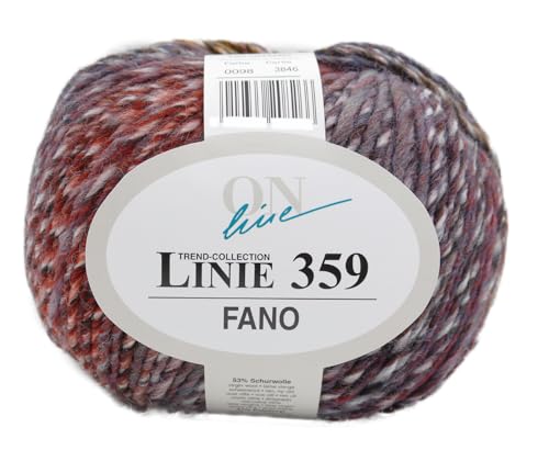 Online Linie 359 Fano, Dicke Wolle mit Farbverlauf zum Stricken und Häkeln, Häkelwolle Farbverlaufswolle 150g, Nadelstärke 7 bis 8 mm (098) von ONline Garne