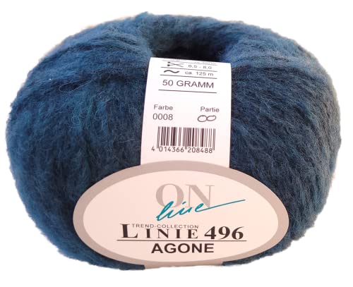 Online Wolle Linie 496 Agone, dicke Winterwolle Nadelstärke 6,5-8 mm mit Alpakawolle zum Stricken oder Häkeln (08) von ONline Garne