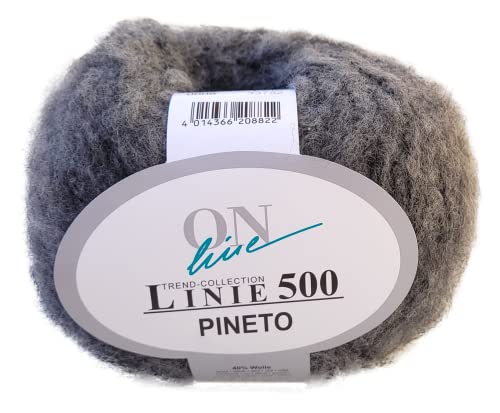 Online Wolle Linie 500 Pineto voluminöses Strickgarn, Häkelwolle dunkelgrau mit Alpaka superfein und Merinowolle (08) von ONline Garne