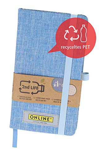 ONLINE 04072/6 Notebook DIN A6 2nd Life, Umschlag aus recyceltem PET für eine saubere Umwelt, FSC-Papier 80g/m² gepunktet, 96 Blatt von Online