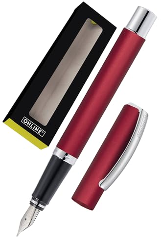 ONLINE Füller Vision Wild Berry I Eleganter Füllfederhalter mit Iridium-Feder medium I Füllhalter aus Aluminium für Standard-Tintenpatronen & Konverter I in Geschenkbox von Online