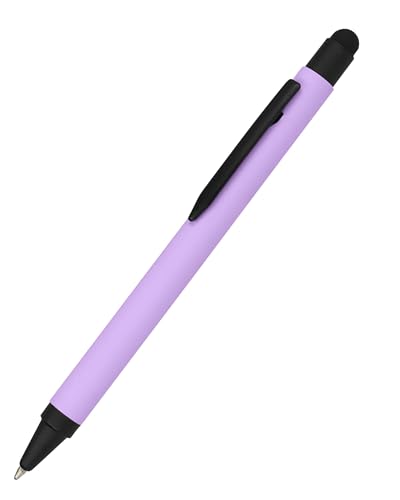 𝗢𝗡𝗟𝗜𝗡𝗘 Kugelschreiber Alu Stylus Lila, Druckkugelschreiber aus Aluminium, auswechselbare Großraum-Mine, Schreibfarbe blau, mit Softtouch Feeling, Stift mit Touchpen, 1 Stück von Online