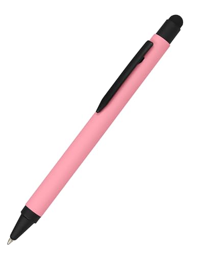 𝗢𝗡𝗟𝗜𝗡𝗘 Kugelschreiber Alu Stylus Rose, Druckkugelschreiber aus Aluminium, auswechselbare Großraum-Mine, Schreibfarbe blau, mit Softtouch Feeling, Stift mit Touchpen, 1 Stück von Online