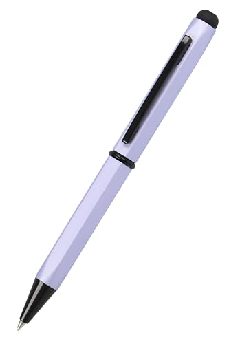 𝗢𝗡𝗟𝗜𝗡𝗘 Kugelschreiber Hexagon Stylus Lila, sechseckiger Kugelschreiber aus Aluminium, auswechselbare D1-Mine, Schreibfarbe blau, Stift mit Touchpen, 1 Stück von Online