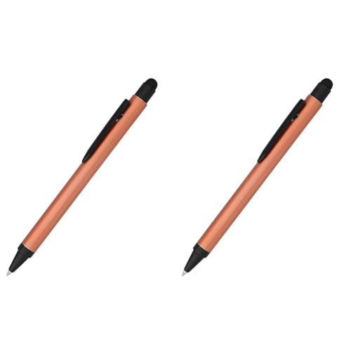 Online Kugelschreiber Alu Stylus Rosegold, Druckkugelschreiber aus Aluminium, auswechselbare Großraum-Mine, Schreibfarbe schwarz, mit Softtouch Feeling, Stift mit Touchpen, 1 Stück (Packung mit 2) von Online