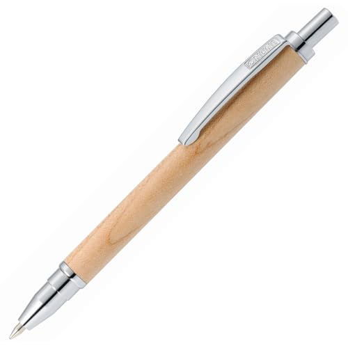 Online Kugelschreiber Mini Wood Pen Maple, Druckkugelschreiber aus edlem Holz, auswechselbare Messing Minimine Format D1, Schreibfarbe schwarz, Metallclip, 1 Stück von Online