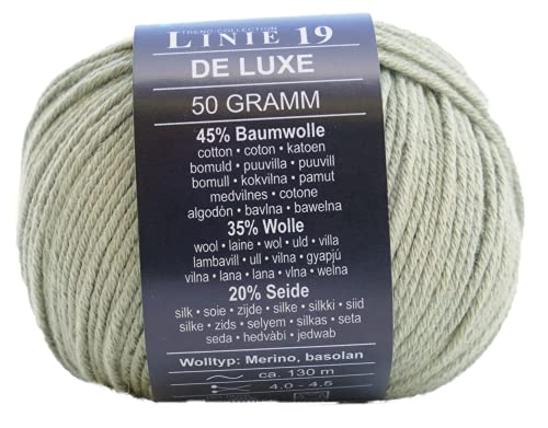 Online Linie 19 De Luxe Farbe 03 khaki, Wolle mit Seide, Merinowolle und Baumwolle von Online