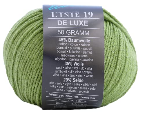 Online Linie 19 De Luxe Farbe 08 grün, Wolle mit Seide, Merinowolle und Baumwolle von Online