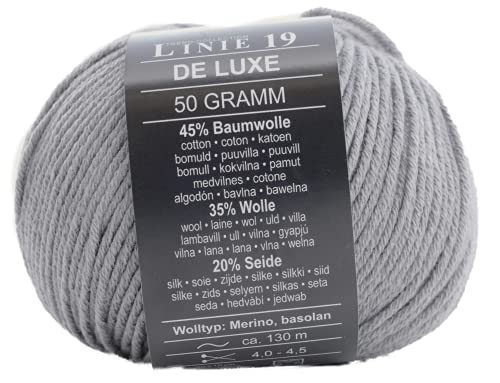 Online Linie 19 De Luxe Farbe 12 hellgrau, Wolle mit Seide, Merinowolle und Baumwolle von Online