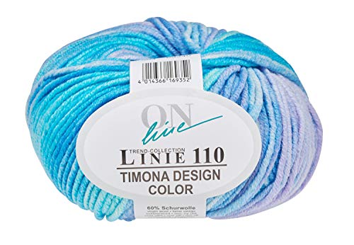 Online Wolle Trend-Collection Linie 110 Timona Design Color 50g Garn 60% Schurwolle Strickgarn Häckelgarn Farbe 304 von ONline Garne