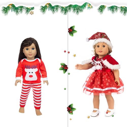 Onlvmyur 5 Stück Set Puppenkleidung Weihnachten Baby Born Kleidung Puppe Weihnachten Kleidung Puppenzubehör Kleidung Bekleidung Outfits für Baby Puppen von Onlvmyur