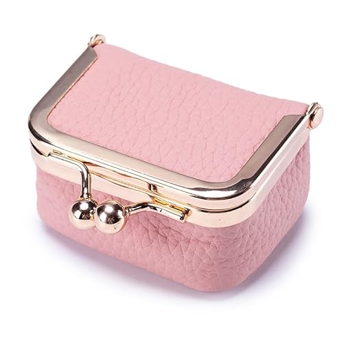 Mini-Schmuckschatulle aus echtem Leder, Mini-Schmuckschatulle/Organizer für Damen – Mini-Schmuck-Reiseetui, kleine Reise-Münzgeldbörse, Organizer, Aufbewahrung (Rosa) von Onmargeen