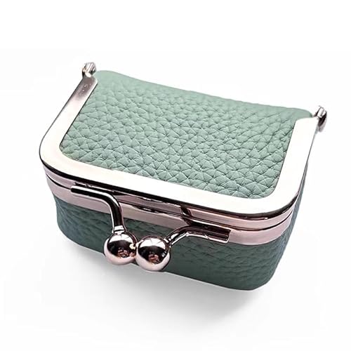 Mini-Schmuckschatulle aus echtem Leder, Mini-Schmuckschatulle/Organizer für Damen – Mini-Schmuck-Reiseetui, kleine Reise-Münzgeldbörse, Organizer, Aufbewahrung (grün) von Onmargeen