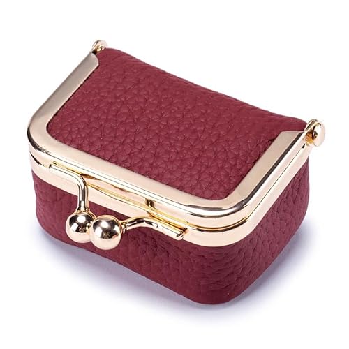 Mini-Schmuckschatulle aus echtem Leder, Mini-Schmuckschatulle/Organizer für Damen – Mini-Schmuck-Reiseetui, kleine Reise-Münzgeldbörse, Organizer, Aufbewahrung (rot) von Onmargeen