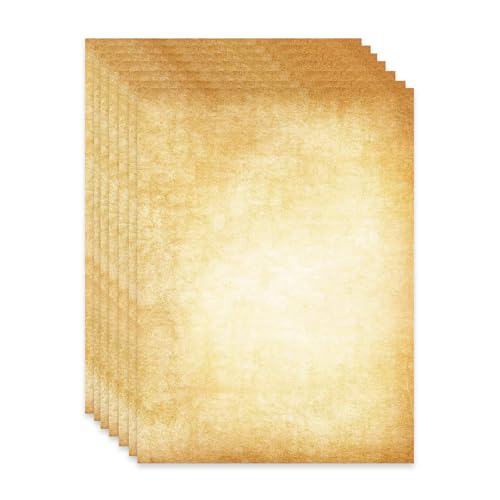 100 Blatt Pergamentpapier, Vintage-Briefpapier, A4, doppelseitig, bedruckbar, altes antikes Schreibpapier für Bastelzertifikate, Speisekarten und Einladungen 100 Blatt Pergamentpapier, Vintage-Briefpapier, A4, doppelseitig, bedruckbar, altes antikes Schreibpapier für Bastelzertifikate, Speisekarten und Einladungen von Onperpoe