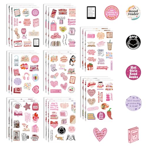 Bookish Sticker Set 100 Stück Fantasy-Cartoon Aufkleber aus Vinyl Wasserfeste Sticker Aesthetic Graffiti Sticker Romantische Leseaufkleber Deko für Skateboard Laptop Handy Koffer Helm Motorrad von Onperpoe