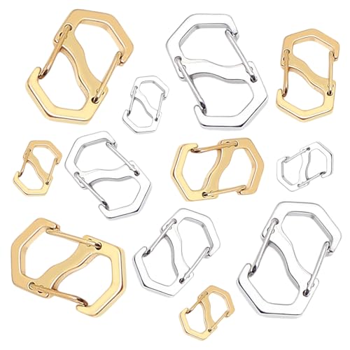 Halskettenverschlüsse, doppelte Öffnung, kürzere Verschlüsse, Armbandverschluss, Halsketten-Clips, Halskettenverschlüsse und Verschlüsse, Halskettenkürzer Karabinerverschluss für DIY-Schmuckkette, 12 von Onperpoe