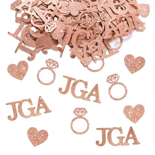 Onperpoe JGA Deko Konfetti Rosegold JGA Streudeko Glitzerndes Papier Jga Accessoires Frauen Tischdekoration für Junggesellinnenabschied Tischdeko Hochzeit Rosegold Team Braut JGA Deko Frauen von Onperpoe