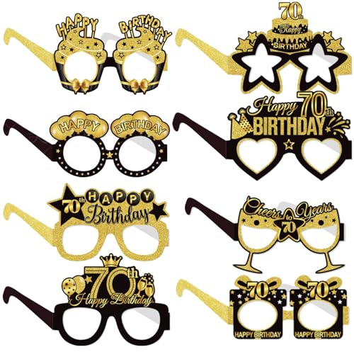 Onperpoe 8pcs Geburtstag Brille 18./30./60./70. Geburtstag Sonnenbrille Happy Birthday Photo Booth Requisiten Geburtstag Party Papier Brillen Dekoration Geschenke Geburtstag Requisiten für Männer von Onperpoe