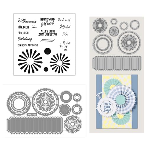 Stampin up Stempel und Stanzen Set Neu 2024 Stempel und Stanzformen für die Kartenherstellung Stanzschablonen Neuheiten 2024 Metall Stempelset Silikonstempel für DIY Scrapbooking Album Dekorative von Onperpoe