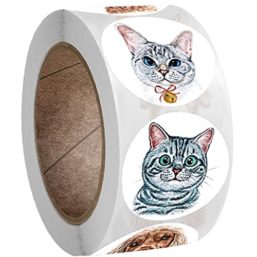 Onsinic 1 Roll Teacher Belohnung Aufkleber Dichtungsaufkleber Katze Hund Scrapbooking Aufkleber DIY Handwerk von Onsinic