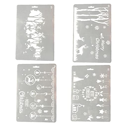 Onsinic 4pcs Weihnachten Stencils Vorlagen Wald Deer Craft Zeichnung Gemälde Vorlage Scrapbooking Stamping Prägen von Onsinic