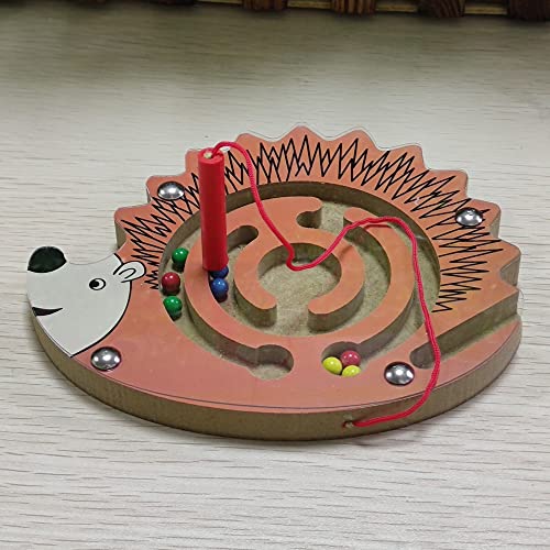 FunnyGoo Mini-Stift Fahren Holzperlen-Labyrinth Labyrinth für Kinder – Neujahrs (Igel) von Oostifun