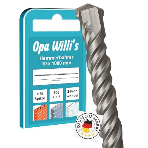 Opa Willis® SDS Plus Betonbohrer 1000mm mit Hartmetall Spitze - Meterbohrer (Ø 10mm) von Opa Willi's