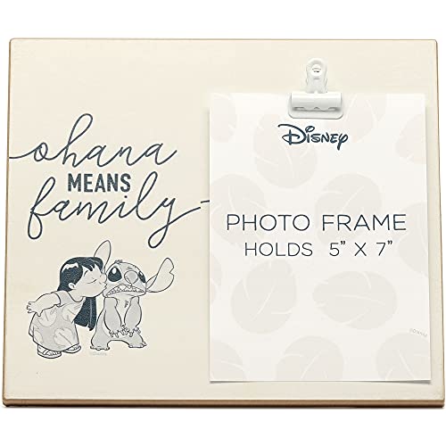 Disney Lilo and Stitch Ohana Means Family Holz-Bilderrahmen für 12,7 x 17,8 cm große Bilder – niedliche Stickdekoration für Heimdekoration von Open Road Brands