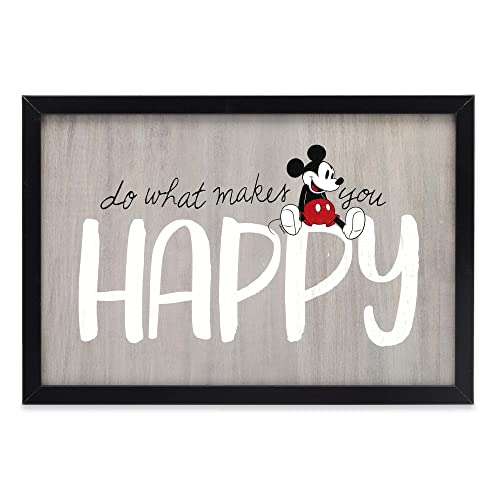 Disney Mickey Mouse Do What Makes You Happy Gerahmte Wanddekoration aus Holz – für Schlafzimmer, Spielzimmer oder Wohnzimmer von Open Road Brands