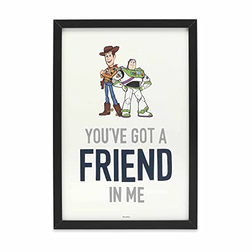 Disney Pixar Toy Story You 've Got A Friend In Me Woody and Buzz Gerahmte Wanddekoration – Niedliches Toy Story Bild von Open Road Brands