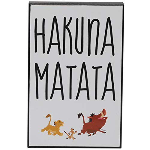 Disney Der König der Löwen Hakuna Matata Holz-Wanddekoration – niedliches Hakuna Matata-Box-Schild für Heimdekoration von Open Road Brands