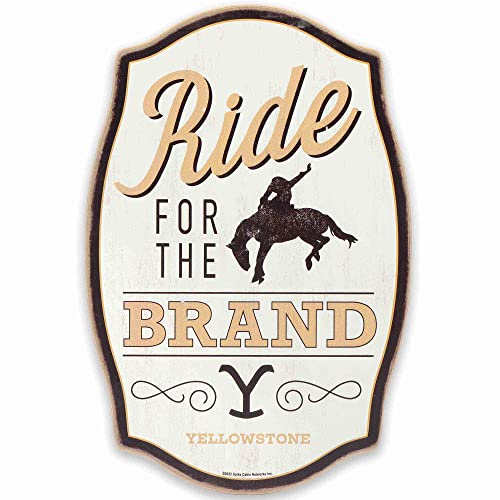 Yellowstone Wanddekoration aus Holz, Motiv: TV-Show, Motiv: "Ride for the Brand" – Yellowstone-Zitat, Wandkunst für Wohnzimmer oder Büro von Open Road Brands