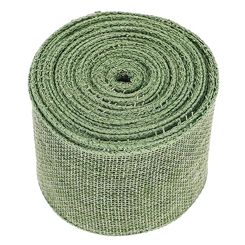 1 Rolle Gurtbandimitat aus Leinen seidenband ribbon Geschenkbeutelband blumengesteck Dekorationsband Bastelband machen Band für DIY Seilband Wickelband Geschenkband Polyester Green Operitacx von Operitacx