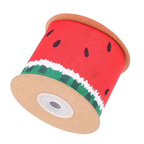 1 Rolle Wassermelonenband Haar-Edelstein-Stempel verdrahtetes Band Weihnachtsband Sackleinen pailettenband geschenkband DIY dekoratives Band Bowknot-Band machen Polyester Operitacx von Operitacx