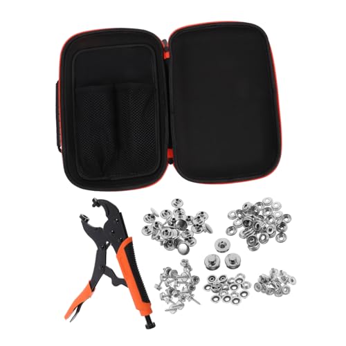 1 Satz Werkzeugkasten Set mit robusten Druckknöpfen Snap-Setter-Werkzeug Druckknopfwerkzeug Werkzeugset Snap-Werkzeugsatz Knopfzange Schnappzange Druckknöpfe basteln Metall Orange Operitacx von Operitacx