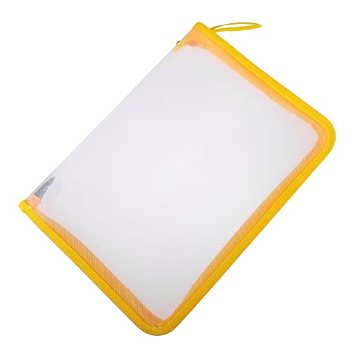 1Stk Mappe schutzfolien aufbewahrungssack aktenkoffer the tote bag storage pockets zipper Reißverschlüsse Büroordner zip beutel Tasche für Dokument transparenter Dateiordner Yellow Operitacx von Operitacx