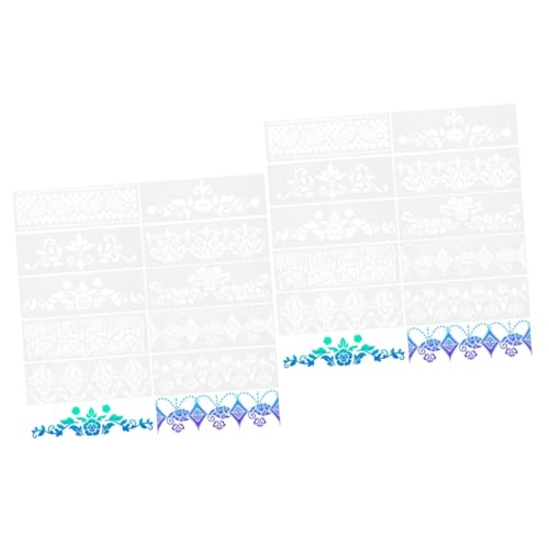 2 Sets Retro Muster Vorlage Sprühfarbe Dekorationsfarben Farbschablonen Für Wände Große Schablonen Malschablonen Für Wandmalerei Schablonen Aushöhlungsschablonen Operitacx von Operitacx