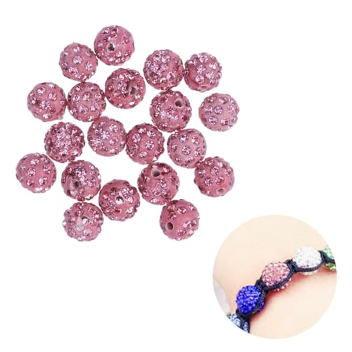 20St Basteln von Perlen DIY Schmuckzubehör Luxuriöse Schmuckherstellung Strasssteine ​​zum Basteln Perlen für Schmuckherstellungsset Discokugel Tonperlen aus Strass Rosa Operitacx von Operitacx