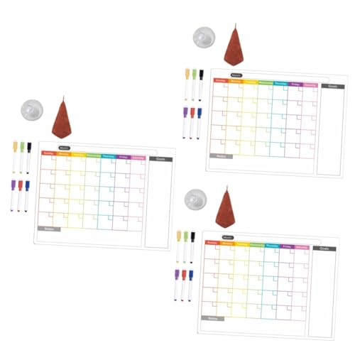 3 Sätze Kühlschrank-Planertafel kühlschrankorginizer kühlschranl organisator trockener Löschstift trocken abwischbarer Radiergummi für magnetischer Kalender Aufkleber-Schreibtafel Operitacx von Operitacx