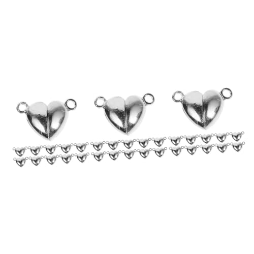 36 Sätze Schmuck-magnetschnalle Herzanhänger Magnetverschlüsse Für Halsketten Herz-magnet-armband Herzverschluss Broschenknöpfe Kleidungsmagnete Schmuckschnalle Silver Legierung Operitacx von Operitacx