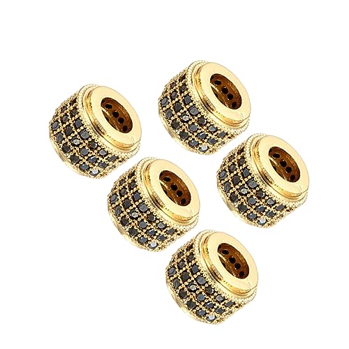 5St Schmuckherstellung aus Perlen Perlen-Anhänger türkisfarbene Perlen große Perlen Quetschperlen Tonperlen-Armband-Kit beads for jewellery gold beads Metallperlen Golden Operitacx von Operitacx