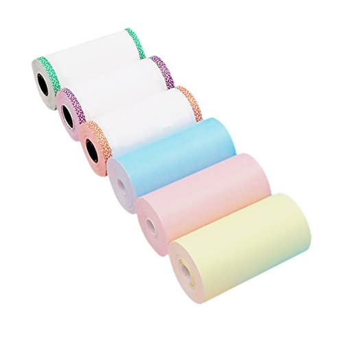 6 Stk buntes Druckpapier Thermopapier Papier für Thermodrucker Kreis Etiketten druckbar druckerpapier bunt farbiges druckerpapier Kopierpapier für zu Hause buntes Motivpapier Operitacx von Operitacx