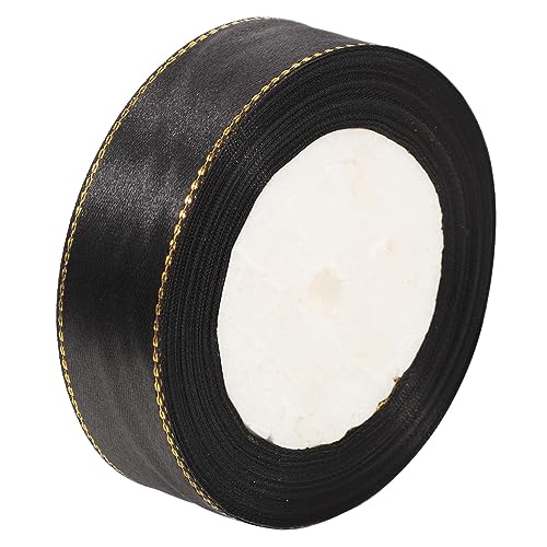 Operitacx 1 Goldband verdrahtet Lesezeichen Band Süßigkeiten vergeben Papier seidenband ribbon dekoring suprise verkleidung Geschenkverpackungsband Banddekor Bänder Polyester Black von Operitacx