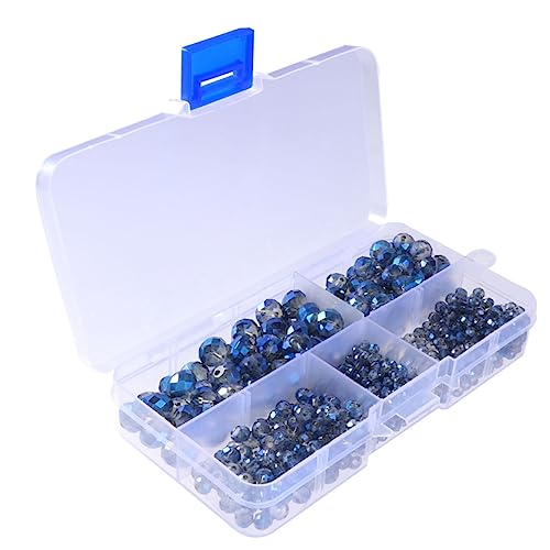 Operitacx 1 Karton 710 Stück Perlen bastelzeug handwerkskunst kristallkugel handmade schmuck kristalkugel Bausatz zur Schmuckherstellung Bausätze Schmuck Draht Strasssteine Makramee Blue von Operitacx