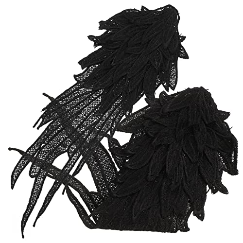 Operitacx 1 Paar gestickte Flügel bestickt Pailletten Zubehör Feenflügel nähen Kostüme haaraccessoires house decoration eleganter Flügelaufnäher Engelsflügel zum Basteln Polyestergarn Black von Operitacx