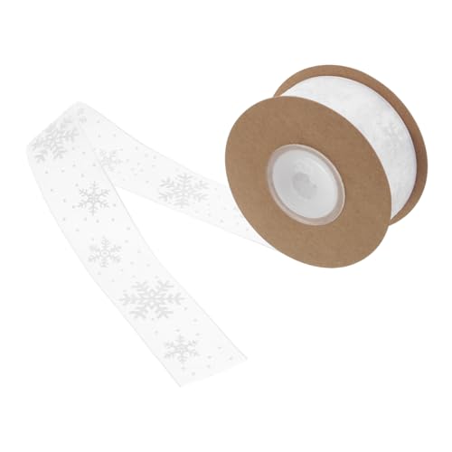 Operitacx 1 Roll Schneeflockenband Weihnachtsdekoration Weihnachten Verdrahtet Ribbon Schneeband Winterband Ornament Ribbon Schneeflock von Operitacx